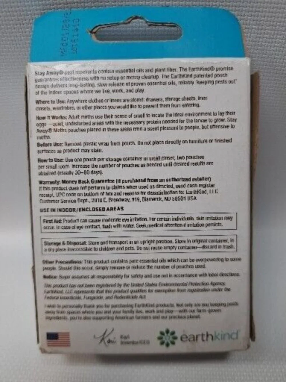 Stay‎ Away Moths- Natural Repellent - 2.5-ounce package - NEW